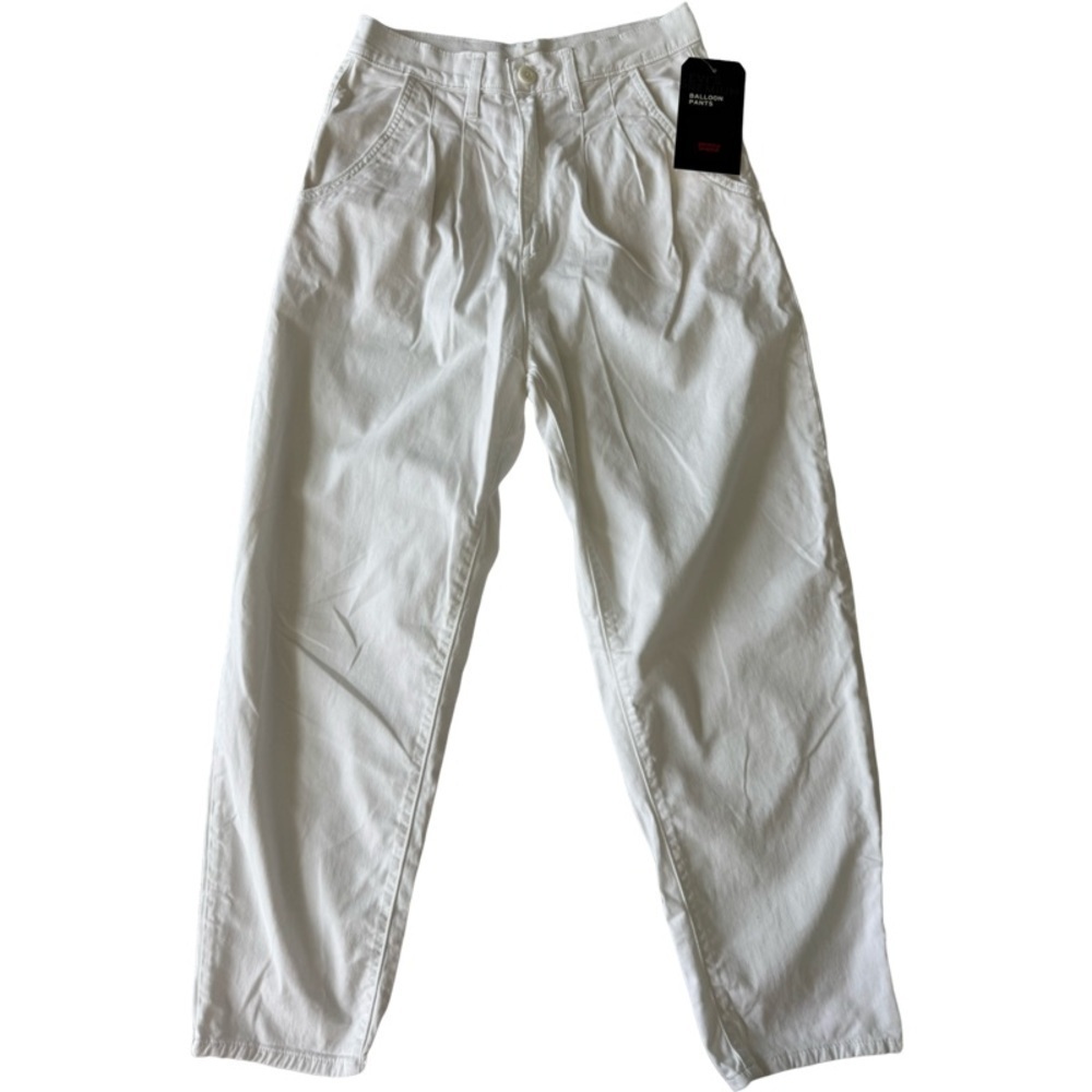 ✅ NWT Levi's White Balloon pants high rise Relaxed Fit Cotton 28x28
